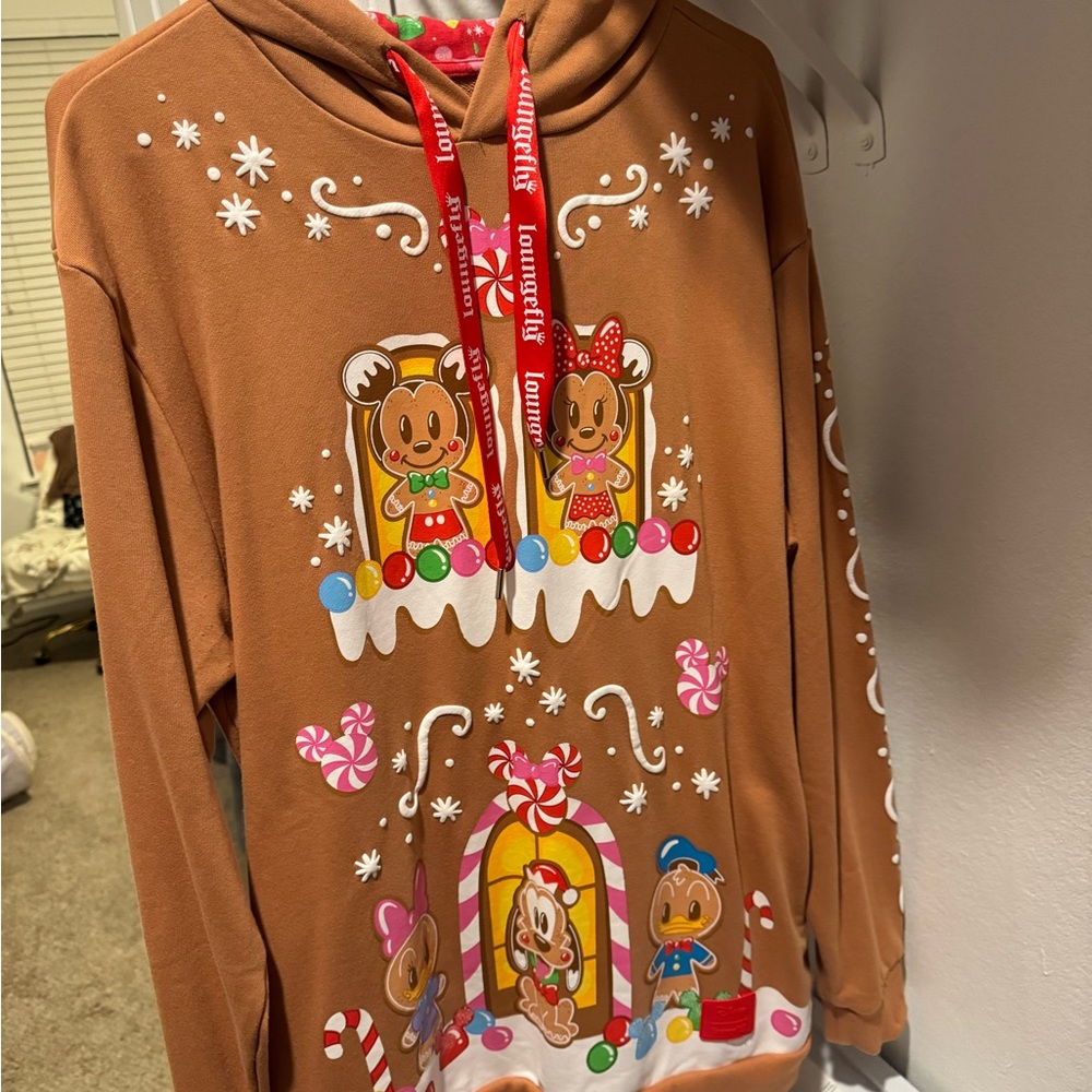 Loungefly Gingerbread Character Hoodie with Red Accents